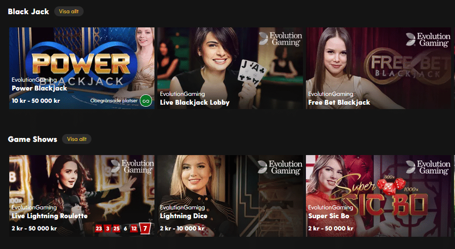 Bethard Bonuskod *BONUSMAX* - Live Casino med Live Dealers